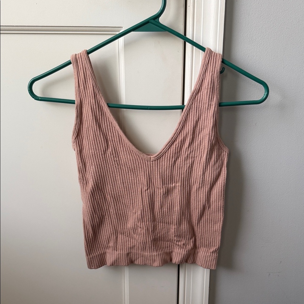 FP Movement by Free People Ribbed Mauve Crop Top